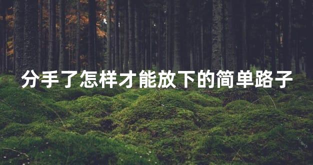 分手了怎样才能放下的简单路子
