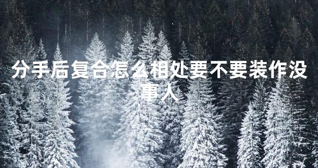 分手后复合怎么相处要不要装作没事人