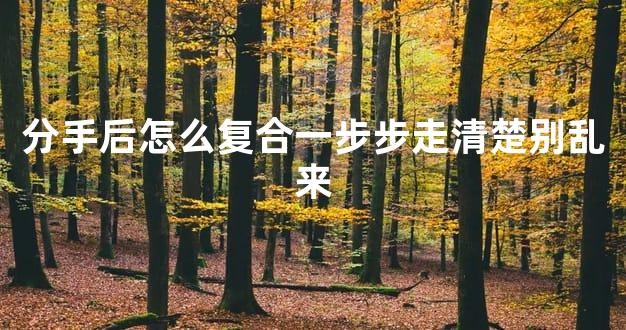分手后怎么复合一步步走清楚别乱来