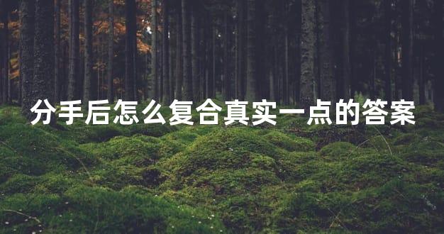 分手后怎么复合真实一点的答案