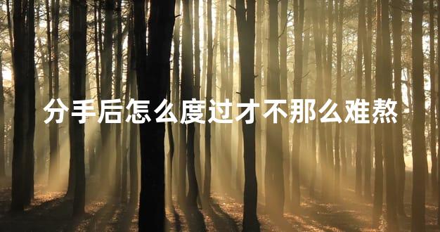 分手后怎么度过才不那么难熬