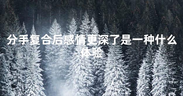 分手复合后感情更深了是一种什么体验