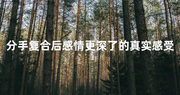 分手复合后感情更深了的真实感受