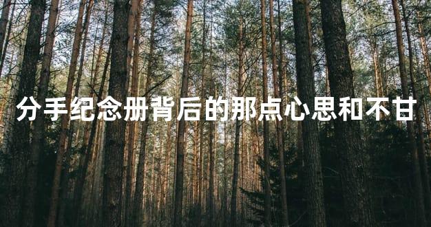 分手纪念册背后的那点心思和不甘